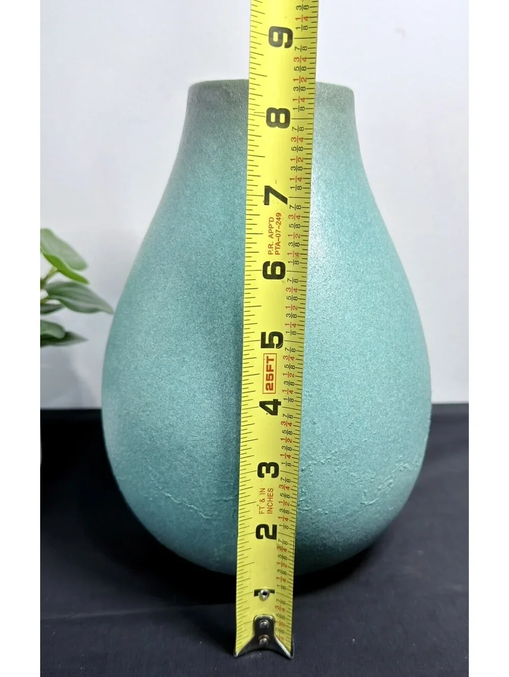 MCM style West Elm Turquoise matte pottery Vase